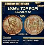 1926-s Lincoln Cent TOP POP! 1c ms66+ bn SEGS