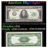 1934a $500 Green Seal Federal Reserve Note Preside