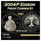 2004-P Edison Proof Modern Commem Dollar $1 pr70 d