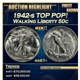 1942-s Walking Liberty Half Dollar TOP POP! 50c ms