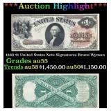 1880 $1 United States Note Grades Choice AU Signat