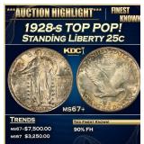 1928-s Standing Liberty Quarter TOP POP! 25c ms67+