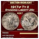 1917-p Ty II Standing Liberty Quarter 25c ms65+ fh