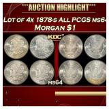 PCGS Lot of 4x 1878-s All PCGS ms64  Morgan Dollar
