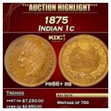 1875 Proof Indian Cent 1c pr66+ rb SEGS