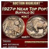 1927-p Buffalo Nickel Near Top Pop! 5c ms67+ SEGS