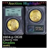 PCGS 1904-p Gold Liberty Double Eagle OGH $20 ms62