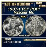 1937-s Mercury Dime TOP POP! 10c ms68 FSB SEGS