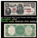 1907 $5 Large Size Legal Tender Note "WoodChopper"