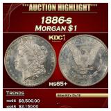 1886-s Morgan Dollar $1 ms65+ SEGS
