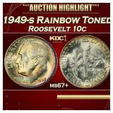 PCGS 1949-s Roosevelt Dime Rainbow Toned 10c ms67+