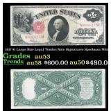 1917 $1 Large Size Legal Tender Note Grades au53 S