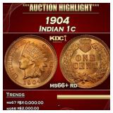 1904 Indian Cent 1c ms66+ rd SEGS