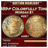 1889-p Morgan Dollar Colorfully Toned $1 ms66+ SEG