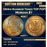 1904-o Morgan Dollar Rainbow Toned TOP POP! $1 ms6