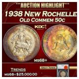 1938 New Rochelle Old Commem Half Dollar 50c ms68+