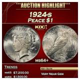 1924-s Peace Dollar $1 ms64+ SEGS