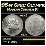 1995-w Spec Olympics Modern Commem Dollar $1 ms70