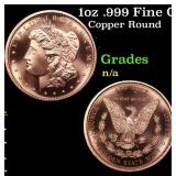 1oz .999 Fine Copper Bullion Round - Morgan Dollar