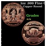 1oz .999 Fine Copper Bullion Round - $10 Bank Note