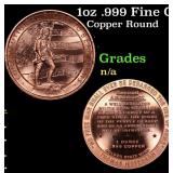 1oz .999 Fine Copper Bullion Round - Right to Bear