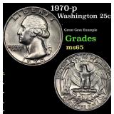1970-p Washington Quarter 25c Grades GEM Unc