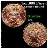 1oz .999 Fine Copper Bullion Round - Nordic Creatu