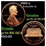 1991-s Proof Lincoln Cent 1c pr70 rd DCAM SEGS