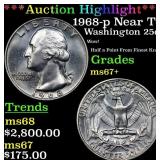 *Highlight* 1968-p Washington Quarter Near Top Pop