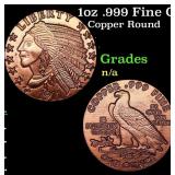 1oz .999 Fine Copper Bullion Round - Indian Gold C
