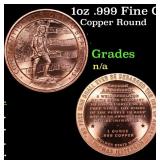 1oz .999 Fine Copper Bullion Round - Right to Bear