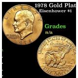 1978 Gold Plated Ike Eisenhower Dollar $1 Grades U
