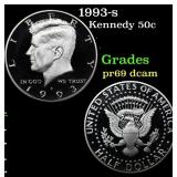 1993-s Proof Kennedy Half Dollar 50c Grades GEM++