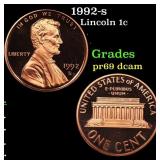 1992-s Proof Lincoln Cent 1c Grades GEM++ Proof De