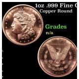 1oz .999 Fine Copper Bullion Round - Morgan Dollar
