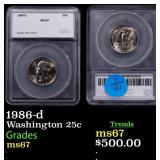 1986-d Washington Quarter 25c ms67 SEGS