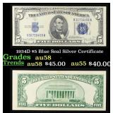 1934D $5 Blue Seal Silver Certificate Grades Choic