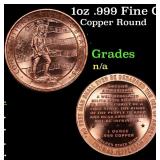 1oz .999 Fine Copper Bullion Round - Right to Bear