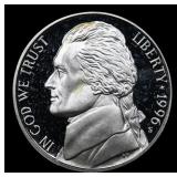 1996-s Proof Jefferson Nickel 5c Grades GEM++ Proo