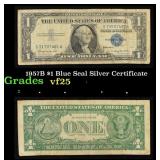 1957B $1 Blue Seal Silver Certificate Grades vf+