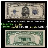 1934D $5 Blue Seal Silver Certificate Grades Choic