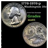 1776-1976-p Washington Quarter 25c Grades GEM Unc