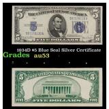 1934D $5 Blue Seal Silver Certificate Grades Selec
