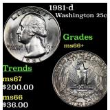 1981-d Washington Quarter 25c Grades GEM++ Unc
