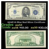 1934D $5 Blue Seal Silver Certificate Grades Selec
