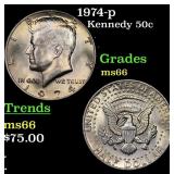 1974-p Kennedy Half Dollar 50c Grades GEM+ Unc