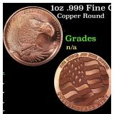 1oz .999 Fine Copper Bullion Round - Flying Eagle