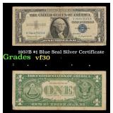 1957B $1 Blue Seal Silver Certificate Grades vf++