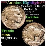 *Highlight* 1924-d Buffalo Nickel TOP POP! 5c ms66