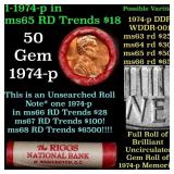 BU Shotgun Lincoln 1c roll, 1979-p 50 pcs Bank Wra